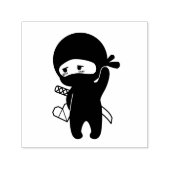 Tampon Auto-encreur Tête de papier à base d'origami noir Shy Blushing (Design)