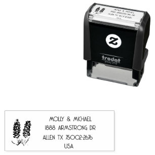 Tampon Auto-encreur Texas Bluebonnets Floral Mariage Adresse de retour
