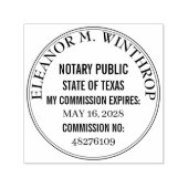 Tampon Auto-encreur Texas Notary Public Round  (Design)