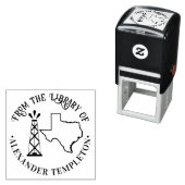 Tampon Auto-encreur Texas State Map Outline Oil Well Library Nom du li (En situation)