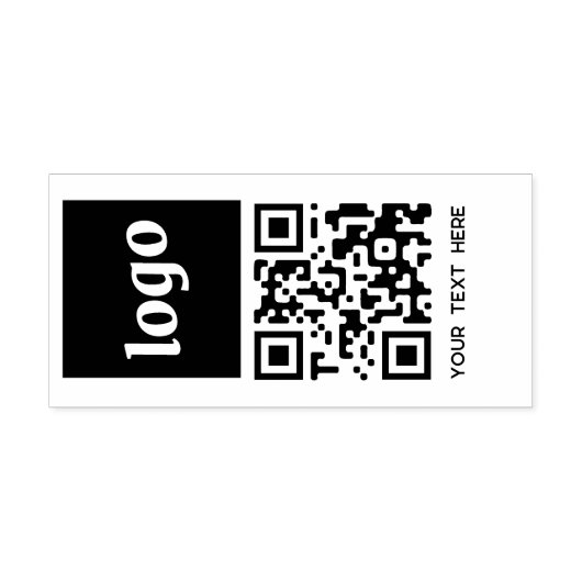 Tampon Auto-encreur Texte de code QR du logo simple (Design)