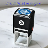 Tampon Auto-encreur Texte personnalisé, code QR et rond d'URL