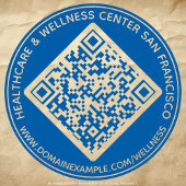 Tampon Auto-encreur Texte personnalisé, code QR et rond d'URL