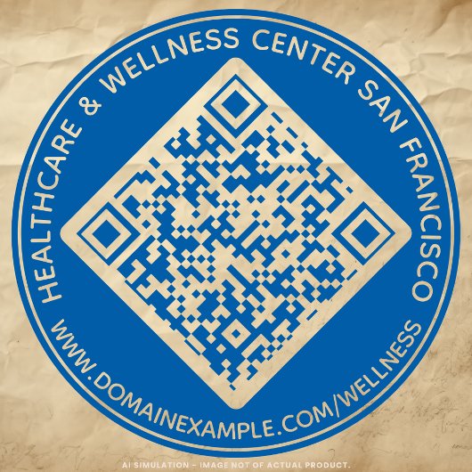 Tampon Auto-encreur Texte personnalisé, code QR et rond d'URL