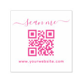 Tampon Auto-encreur Texte personnalisé de script et code QR (Design)