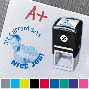 Tampon Auto-encreur Texte Personnalisé Drôle Photo Teachs Timps