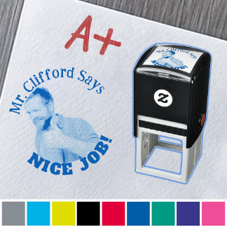 Tampon Auto-encreur Texte Personnalisé Drôle Photo Teachs Timps