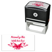 Tampon Auto-encreur Texte personnalisé Holly et Berry Noël (En situation)