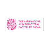 Tampon Auto-encreur Texte Personnalisé Pâques Fleurs Pastel & Oeufs Pâ (Design)