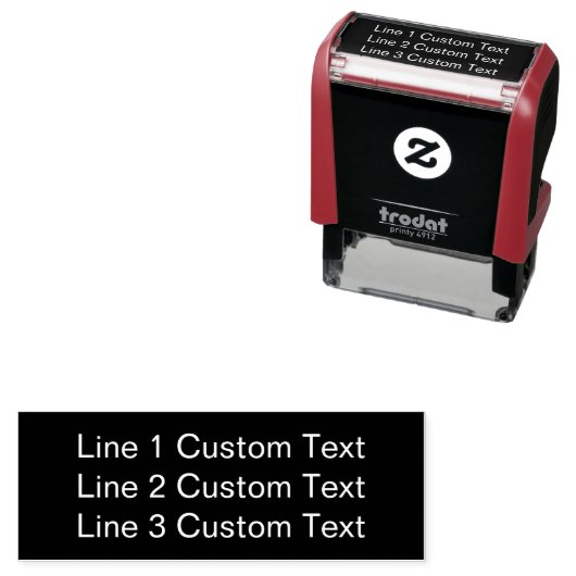 Tampon Auto-encreur Texte personnalisé traditionnel 3 lignes de série (En situation)