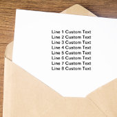 Tampon Auto-encreur Texte personnalisé traditionnel 8 lignes de série