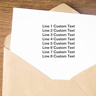 Tampon Auto-encreur Texte personnalisé traditionnel 8 lignes de série