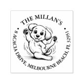 Tampon Auto-encreur thème amoureux du chiot souriant (Design)