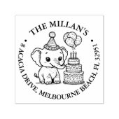 Tampon Auto-encreur Thème anniversaire de l'éléphant (Design)