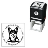 Tampon Auto-encreur Thème Corgi (En situation)
