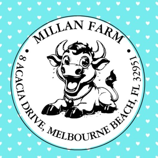 Tampon Auto-encreur Thème Cute Cow