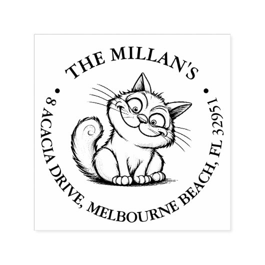 Tampon Auto-encreur thème de chat fou (Design)