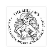 Tampon Auto-encreur Thème de la mignonne Fête de sirène (Design)