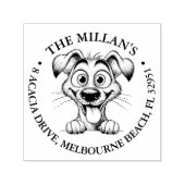 Tampon Auto-encreur thème de l'amant souriant chien (Design)