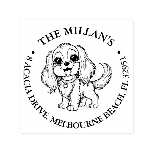 Tampon Auto-encreur thème de l'amant souriant chien (Design)