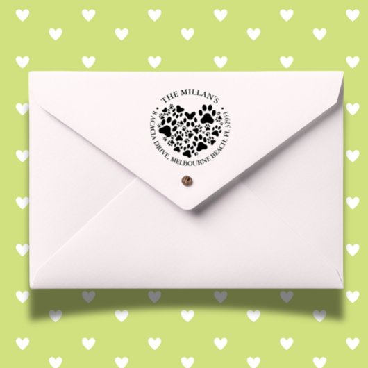 Tampon Auto-encreur thème de l'amoureux du chiot