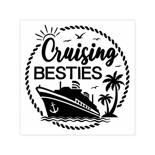 Tampon Auto-encreur Thème des Besties de croisière (Design)