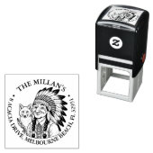 Tampon Auto-encreur Thème du renard amérindien (En situation)