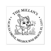 Tampon Auto-encreur thème fox fête anniversaire (Design)