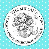 Tampon Auto-encreur Thème Funny Mermaid Pool