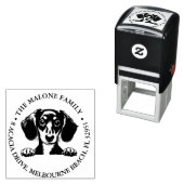 Tampon Auto-encreur Thème personnalisé Dachshund (En situation)