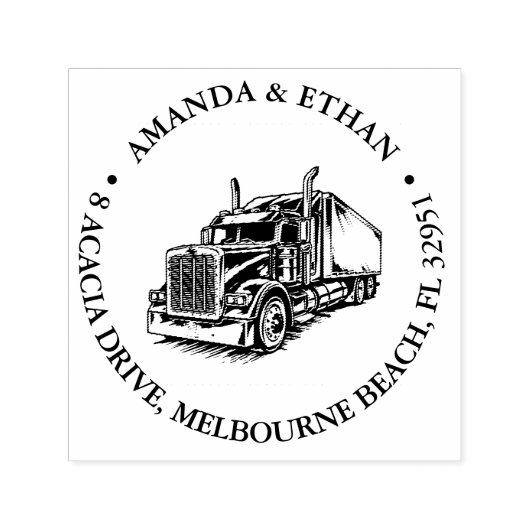 Tampon Auto-encreur Thème Semi Camion (Design)