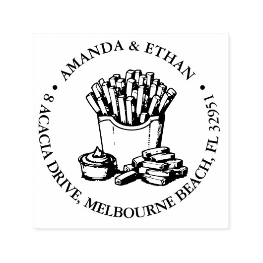 Tampon Auto-encreur Thème Snack de la partie Hot Chips (Design)