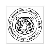 Tampon Auto-encreur Tiger, Wild Cat Round Address (Design)