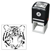 Tampon Auto-encreur Tigre noir et blanc Tiger Tiger Tiges Silhouette (En situation)