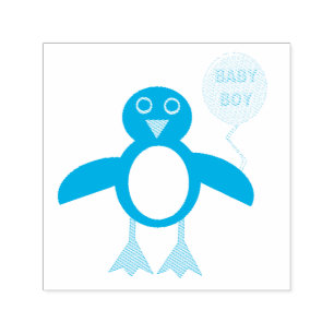 Tampon Auto-encreur Timbre à auto-incrustation Bébé Bleu Cute Garçon