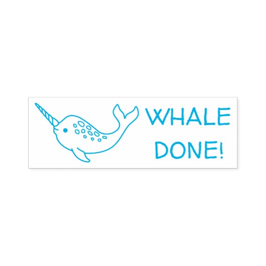 Tampon Auto-encreur Timbre auto-auto-allumage Tusked Narwhal Whale (Design)