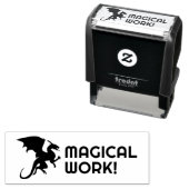 Tampon Auto-encreur Timbre auto-encastrable Dragon Magical Work (En situation)