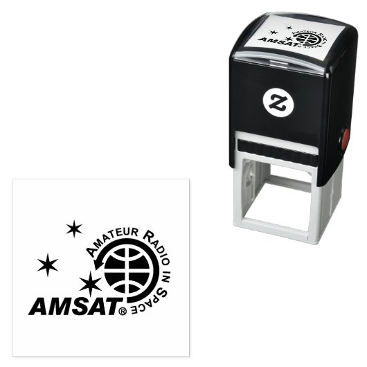 Tampon Auto-encreur Timbre auto-encastrable du logo AMSAT (En situation)