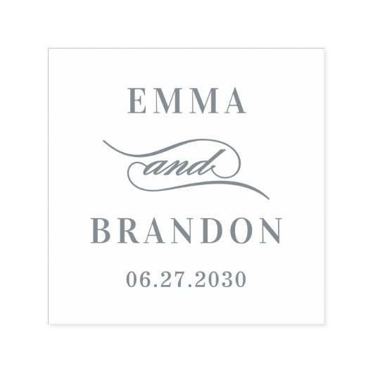 Tampon Auto-encreur Timbre auto-encastrable Mariage de script poétique (Design)