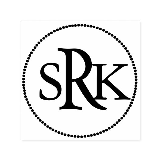 Tampon Auto-encreur Timbre auto-encastrable Monogramme à trois lettres (Design)