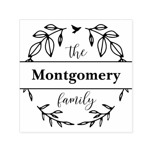 Tampon Auto-encreur Timbre auto-encastrable Nom de famille personnalis (Design)