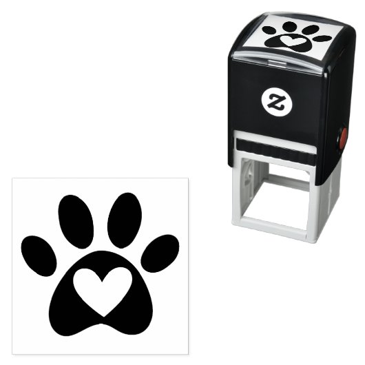 Tampon Auto-encreur Timbre auto-encastrable Paw & Heart (En situation)