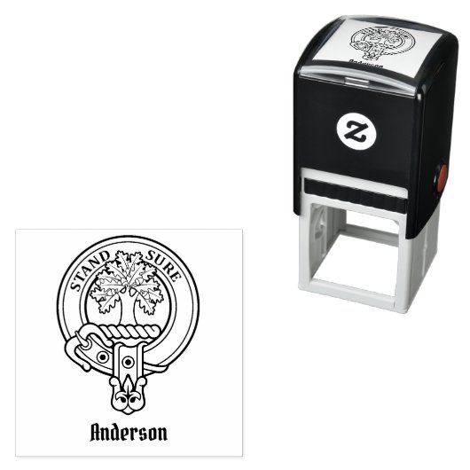 Tampon Auto-encreur Timbre auto-encastré Clan Anderson Crest (En situation)