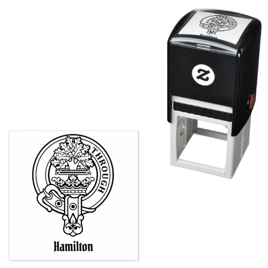 Tampon Auto-encreur Timbre auto-encastré Clan Hamilton Crest (En situation)