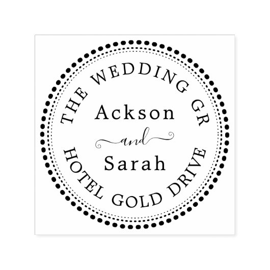 Tampon Auto-encreur Timbre auto-encastré d'adresse circulaire feuille (Design)