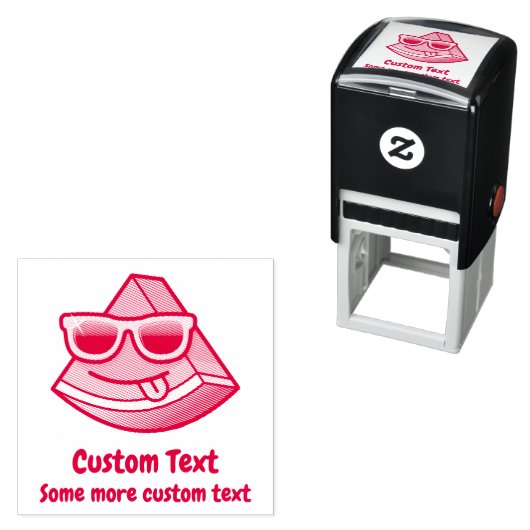 Tampon Auto-encreur Timbre auto-encastré de dessin de pastèque (En situation)