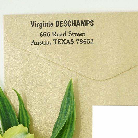 Tampon Auto-encreur Timbre auto-encastré de l'adresse de retour minima