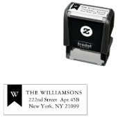 Tampon Auto-encreur Timbre auto-encastré des bannières Monogrammes (En situation)