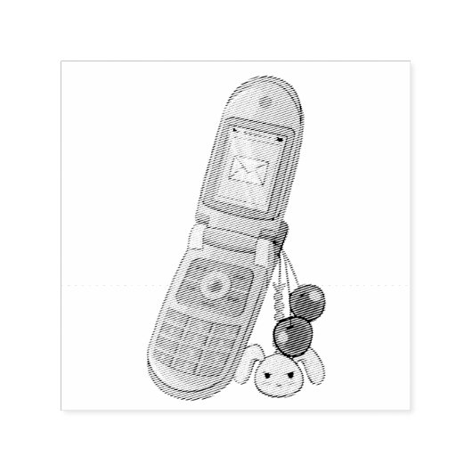 Tampon Auto-encreur Timbre auto-encastré du téléphone portable (Design)