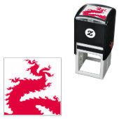 Tampon Auto-encreur Timbre auto-encollé Fractal Dragon de Nouvel An Ch (En situation)